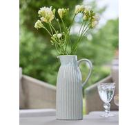 Dibor Traditional Tall Ribbed Blue Decorative Pitcher Jug Vase in Grey | Size: Large Dibor Grey Large
