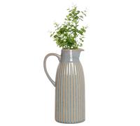 Dibor Traditional Tall Ribbed Blue Home Decor Flowers Jug in Grey Dibor Grey