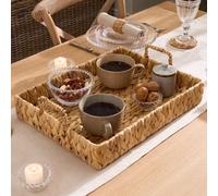 Dibor Traditional Water Hyacinth Large Rectangular Serving Tray in Natural Dibor Natural