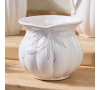 Dibor Traditional White Ceramic Table Decor Plant Pot (H)14cm, (Dia)15cm | Size: Small Dibor White Small