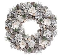 Dibor Traditional White Front Door Autumn Wreath Winter Spring Wreath 33Cm