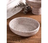 Dibor Traditional White Rattan Classic Rounded Large Kitchen Basket Dibor White