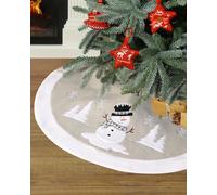 Dibor Traditional White Snowman Xmas Christmas Tree Decoration Christmas Tree Skirt 86Cm