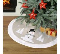 Dibor Traditional White Snowman Xmas Christmas Tree Decoration Christmas Tree Skirt 86Cm