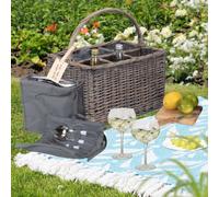 Dibor Traditional Wicker Alfresco Outdoor Garden Picnic Hamper Basket
