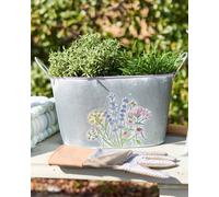 Dibor Traditional Wildflower Summer Outdoor Garden Metal Planter With Handles