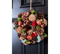 Dibor Traditional Woodland Treasures Front Door Autumn Winter Wreath 26cm in Brown Dibor Brown