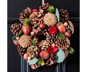 Dibor Traditional Woodland Treasures Front Door Autumn Wreath Winter Spring Wreath 26Cm