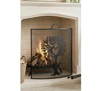 Dibor Traditional Woodland Tree Curved Black Fireplace Guard Fire Screen Fireguard H67cm x W53cm Dibor Black