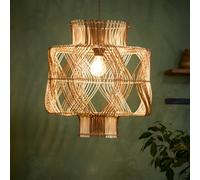 Dibor Two-Tone Woven Natural Home Décor Ceiling Light Shade H44 x D40cm Dibor Natural