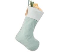 Dibor Velvet Christmas Stocking with Pom Pom Finish Edges & Champagne Finish Hanging Tassels 18.5" Mantelpiece Decoration Festive Gift Sack Stockings (Light Blue)