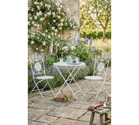 Dibor Vintage 3 Piece Cream Alfresco Garden Dining Table & Chair Folding Bistro Set | Size: Large Dibor Cream Large