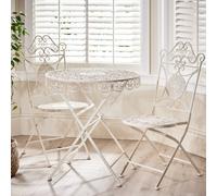 Dibor Vintage 3 Piece Luxury Cream Indoor Furniture Dining Table And Chair Folding Bistro Set