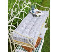 Dibor Vintage Blue Striped Reversible Indoor Outdoor Garden Bench Cushion (L)105Cm X (W)42Cm