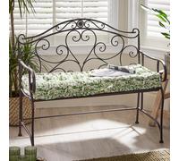Dibor Vintage Brown 2 Seater Hallway Dining Indoor Outdoor Garden Bench With Bench Cushion