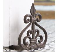 Dibor Vintage Cast Iron Door Wedge Fleur De Lys Doorstop Antique Brown Door Stopper