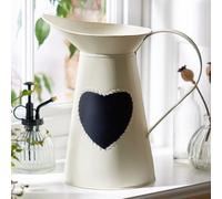 Dibor Luxury Extra Large Vintage Cream Heart Jug Flower Vase in White Dibor White Large