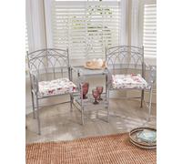 Dibor Vintage Garden Furniture Companion Seat Bench with Free Cushions in Grey Dibor Grey