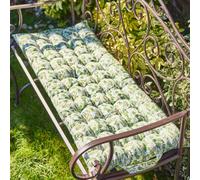 Dibor Vintage Green Flower Summer Outdoor Garden Bench Cushion (L)100Cm X (W)45Cm