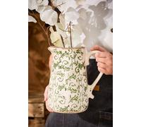 Dibor Vintage Irina Small Green Botanical Home Decor Pitcher Jug H18 x W16cm in Cream Dibor Cream Small