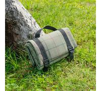 Dibor Vintage Luxury Green Tweed Outdoor Garden Picnic Blanket