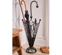 Dibor Vintage Matte Black Metal Large Scrolled Freestanding Umbrella Stand H91 x W34cm Dibor Black