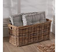 Dibor Vintage Small Under Indoor Storage Bench Basket With Cordura Lining