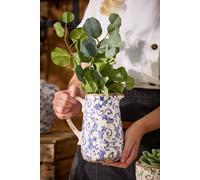 Dibor Vintage Solene Small Blue Botanical Home Decor Pitcher Jug H18 x W16cm in Cream Dibor Cream Small