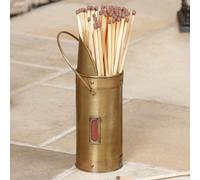 Dibor Vintage Style Antique Brass Fireside Matches Canister Firelighter Match Holder Matchbox