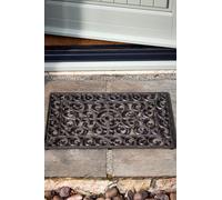 Dibor Vintage Style Cast Iron Outdoor Garden Ornate Scrolled Bristle Boot Brush Doormat Shoe Scraper in Brown | Size: Medium Dibor Brown Medium