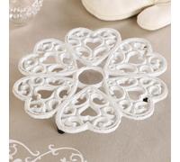 Dibor Vintage Style Cast Iron White Trivet Love Heart Pan Rest Hot Pot Stand Kitchen Work Top Accessory Gift Idea