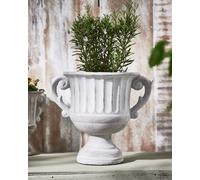 Dibor Vintage Style Concrete Grey Large Indoor Outdoor Planter Plant Pot with Baroque Scrolled Handles (H) 25cm, (Dia)30cm Dibor Grey L