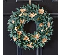 Dibor Vintage Style Crocus And Berry Festive Decor Autumn-Winter Wreath Front Door Christmas Wreath 35Cm