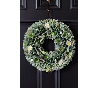 Dibor Vintage Style Floral Green Festive Decor Autumn-Winter Wreath Front Door Christmas Wreath 42cm Dibor Green
