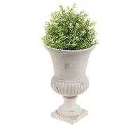 Dibor Vintage Style Flower Pots White Neoclassical Urn Footed Plant Pots Outdoor/Indoor Decorative Garden Planters Decking Patio Doorstep Porch Decorative Garden Pots (Small)