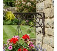 Dibor Vintage Style Giant Cast Iron Ornate Wall Bracket Outdoor Basket Hanger Garden Hanging Basket Bracket