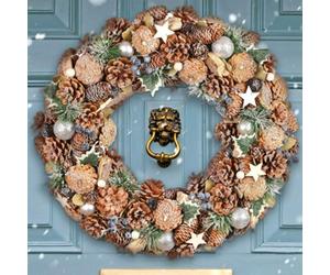 Dibor Vintage Style Giant Ivy Festive Decor Autumn-Winter Wreath Front Door Christmas Wreath 50Cm