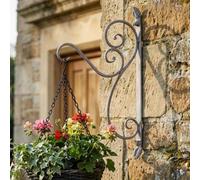 Dibor Vintage Large Ornate Scrolled Garden Wall Bracket Hanging Basket Bracket in Grey | Size: 1 Pack Dibor Grey 1 Pack