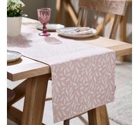 Dibor Traditional Large Rose Blush Cotton Leaf Dining Table Runner Table Cloth 180cm in Pink Dibor Pink Large