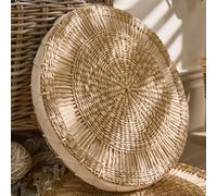 Dibor Vintage Style Manari Woven Round Floor Seat Pad Cushion Dia 40cm in Natural | Size: 40 cm x 40 cm Dibor Natural 40 cm x 40 cm