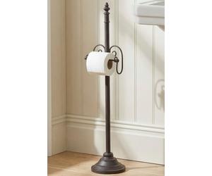 Dibor Vintage Style Ornate Scrolled Antique Toilet Paper Holder Freestanding Bathroom Toilet Roll Holder in Black Dibor Black