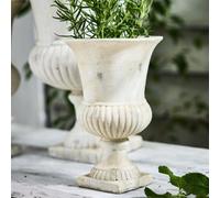 Dibor Vintage Style Ornate Urn Flower Pot Outdoor Garden Planter H25 x Dia17cm in White | Size: Large Dibor White L