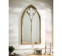 Dibor Vintage Style Pointed Arch Mirror Decorative Indoor Decor Window Mirror H105cm x 56cm in Grey | Size: Large Dibor Grey Large