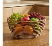 Dibor Vintage Style Rattan Fruit Bowl Kitchen Storage Basket