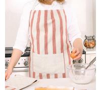 Dibor Vintage Style Red Striped Adult Cooking Kitchen Apron