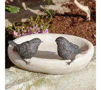 Dibor Vintage Style Stone Bird Bath Garden Water Drinking Bird Bowl