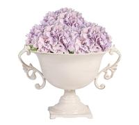 Dibor Vintage Style Urn Planter Distressed Effect Metal Plant Pot with Baroque Style Ornate Scrolled Handles Footed Flower Pot Vase Table Centrepiece Patio Doorstep Porch Decoration