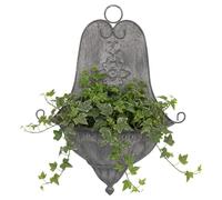 Dibor Vintage Style Wall Planter for Outdoor Plants Grey Ornate Baroque Scrolled Finish Fence Planters Wall Baskets for the Garden Wall Planters Wall Font Vase Garden Gift Idea