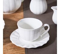 Dibor Vintage Style White Porcelain Tea Cup And Saucer