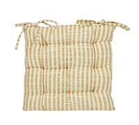 Dibor Vintage Yellow Striped Chair Seat Pad Garden Furniture Cushion L40cm x W40cm | Size: 40 cm x 40 cm Dibor Yellow 40 cm x 40 cm